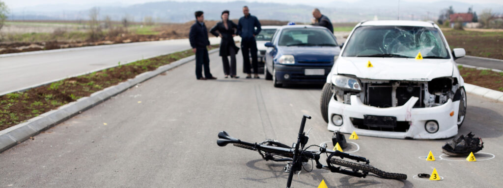 Car accident involving bicycle